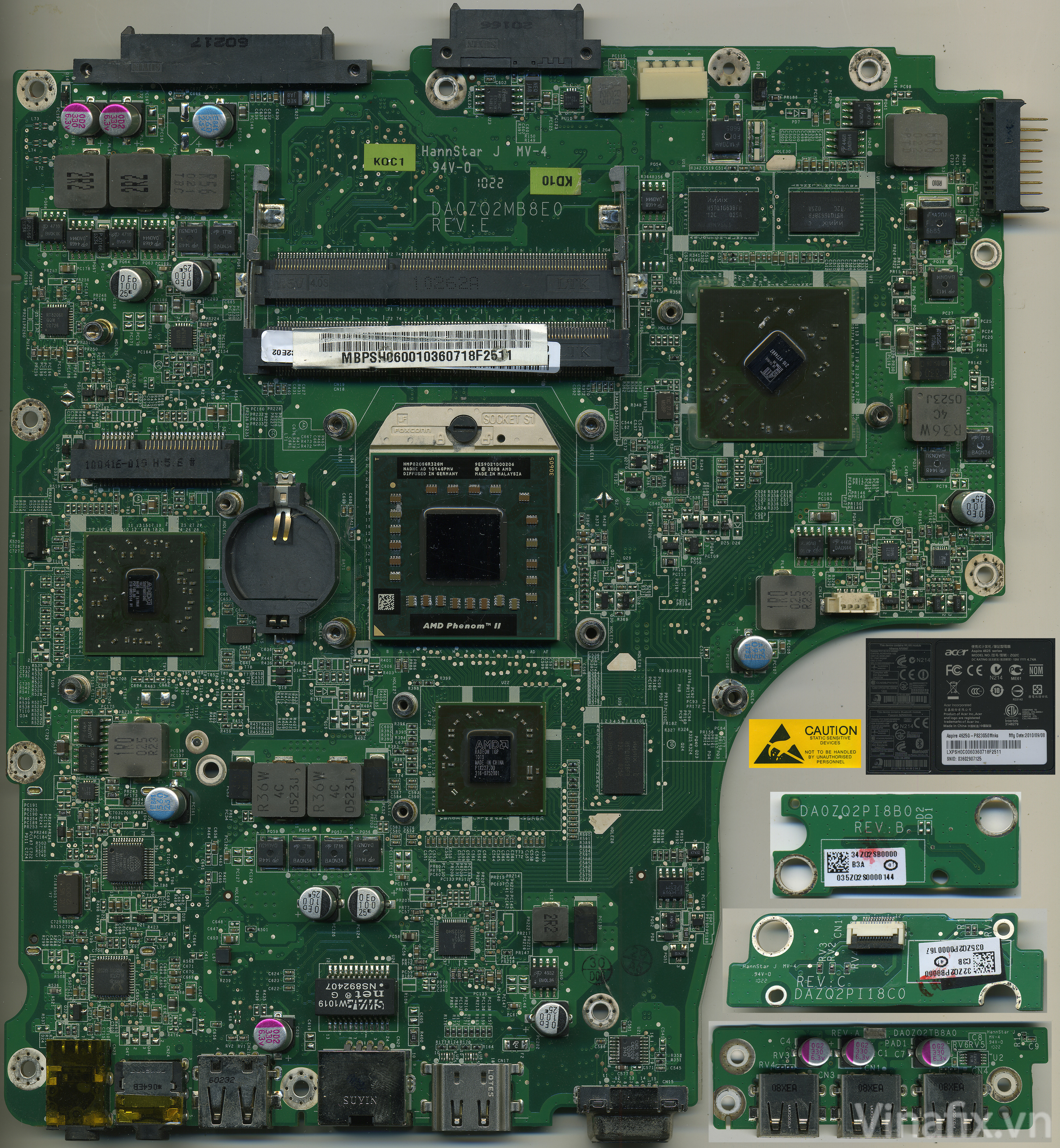 Acer Aspire 4625 Series ( 4625G-P823G50Mnks Model. ZQ2C ) [ DA0ZQ2MB8E0 Rev.E