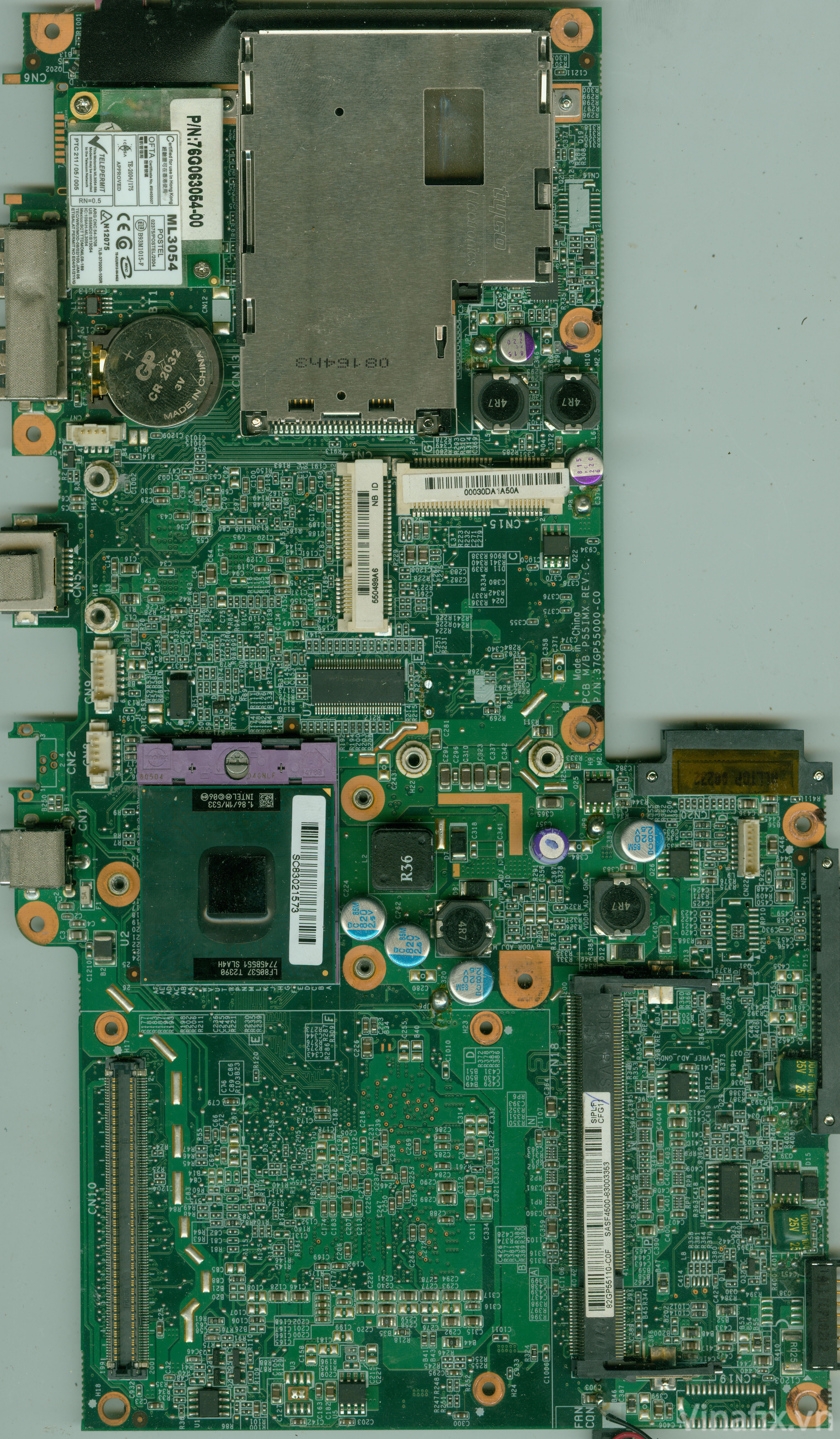 Fujitsu Amilo PI 2540 - ECS-Uniwill P55IMX Rev.C 35G1P5530-B0 GPU 216QMAKA14FG