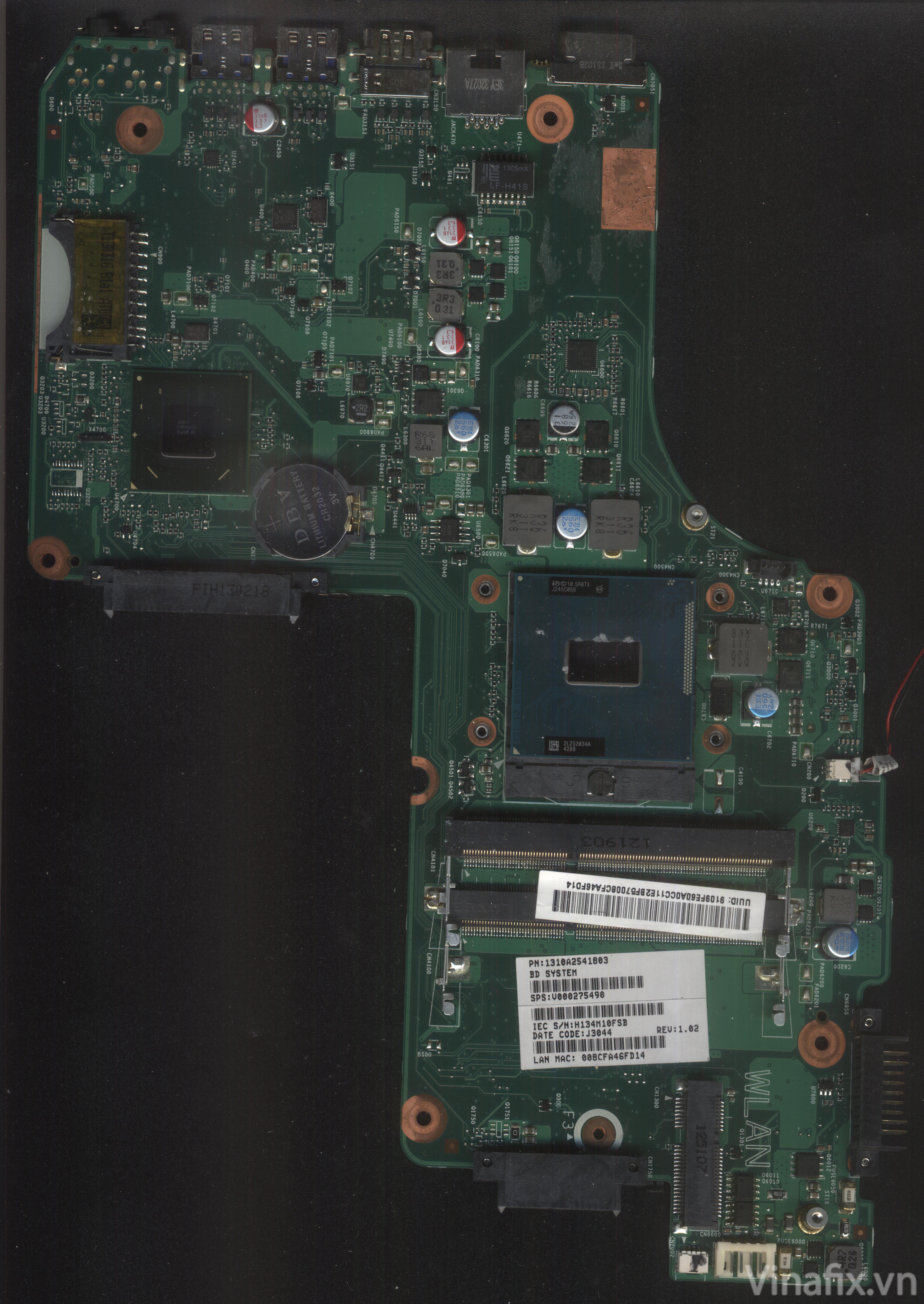 Toshiba L855-s5405 DK10F-6050A2541801-mb-A02 Rev.1.02